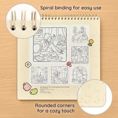 Girl Moments Vol. 2 - Coloring Book (Spiral Bound) & Sticker Set for Adults & Teens - Image 3