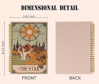 Knibeo Star Tarot Journal Notebook - 5.5×8.3 Inch Tarot Spiral Bound Notebook Aesthetic with 164 Pages, Witch Journal, Star Tarot Card Notebook - Image 3