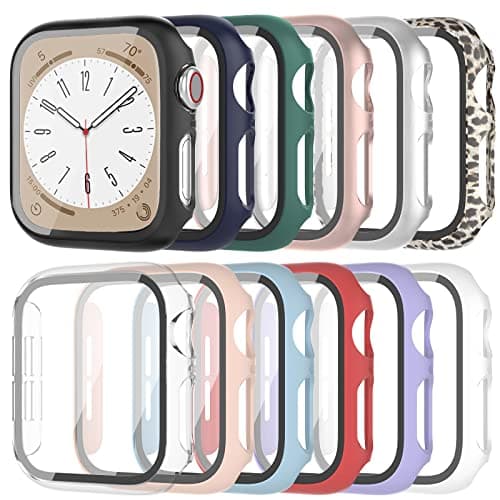 HASDON [12 Pack] Case Compatible with Apple Watch Series 3/2/1 38mm with Tempered Glass Screen Protector, Overall Bumper Hard Ultra-Thin Protective Cover for iwatch 38mm Accessories - Image 1