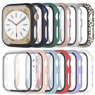 HASDON [12 Pack] Case Compatible with Apple Watch Series 3/2/1 38mm with Tempered Glass Screen Protector, Overall Bumper Hard Ultra-Thin Protective Cover for iwatch 38mm Accessories - Image 1