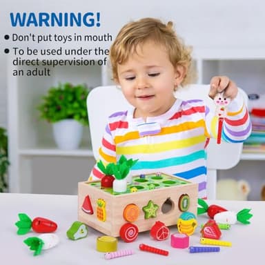 Toddlers Montessori Wooden Educational Toys for Baby Boys Girls Age 1 2 3 Year Old, Shape Sorting Toys 1st One First Birthday Girl Gifts for Kids 1-3, Wood Preschool Learning Fine Motor Skills Game - Image 7