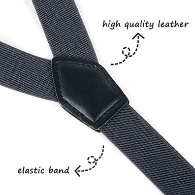 Alizeal 1 inch Suspender and Bow Tie Set with Fedora Hat for Kids(Gray) - Image 5