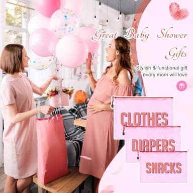 KUIRAN 3pcs Hospital Bag Organizing Pouches for Labor and Delivery, Maternity Essentials Diaper Bag Organizer for Mom Travel - Pink - Image 5