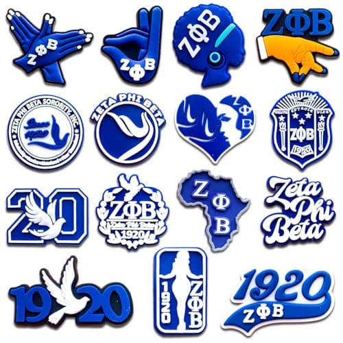 15Pcs Sorority Shoe Charms for Croc Clogs Sandals Bracelet Wristband Slippers, Sorority Shoe Decoration Charms for Party Favor - Image 1