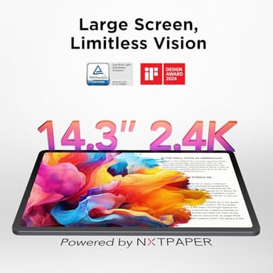 TCL NXTPAPER 14 Android Tablet, 14.3" Paper-Like Display Drawing Pad & Digital Notebook with 4096-Level Stylus & Flip Case, 8+8GB RAM, 256GB Storage, 10000mAh Battery, Multi-Window, Gray - Image 3