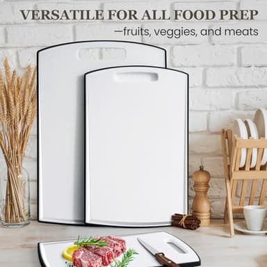 Non Slip Cutting Board, Kikcoin Extra Large Plastic Cutting Boards for Kitchen Dishwasher Safe Chopping Board Set of 3 with Juice Grooves, Easy Grip Handle - Image 7