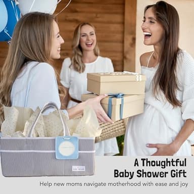 Lily Miles Baby Diaper Caddy - Large Organizer Tote Bag for Newborn essentials Boy or Girl - Baby Shower Basket - Nursery Must Haves - Registry Favorites - Newborn Caddie Car Travel - Image 9