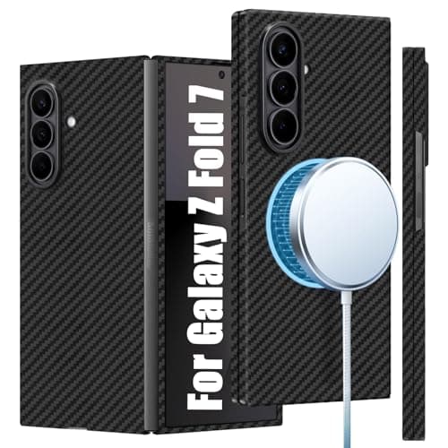 Lenpiti Slim 1500D Aramid Fiber Case Compatible with Samsung Galaxy Z Fold 7, Thin Carbon Fiber Cover Compatible with Magsafe (Matte Black)‌ - Image 1