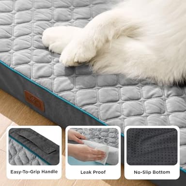 Bedsure Orthopedic Dog Bed Large Sized Dog - Memory Foam Pet Mattress with Removable Washable Cover and Egg Crate Foam, Thick Flat Suitable for Pet Up to 65 lbs, 36x27x3.5 Inches, Grey - Image 3