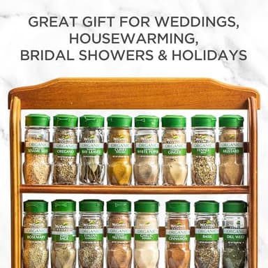 McCormick Gourmet Three Tier Wood 24 Piece Organic Spice Rack Organizer with Spices Included, 27.6 oz - Image 10