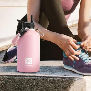 DYSANKY Insulated Water Bottle | Thickened Stainless Steel Vacuum Metal | Portable Sports Half Gallon Large Water Jug for Gym and Hiking with Straw, Carrier Bag, Handle Strap | BPA-Free 64 oz - Image 8