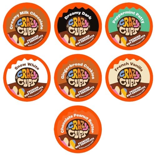 Crazy Cups Premium Hot Chocolate Single Serve Cups for Keurig K Cup Brewers, Variety Pack Sampler, 30 count - Image 1