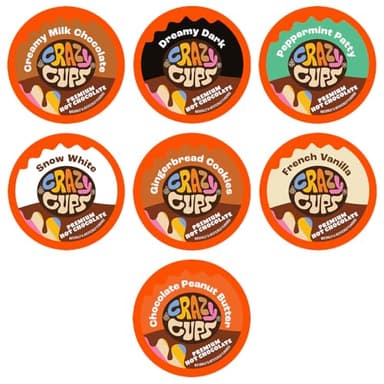 Crazy Cups Premium Hot Chocolate Single Serve Cups for Keurig K Cup Brewers, Variety Pack Sampler, 30 count - Image 1