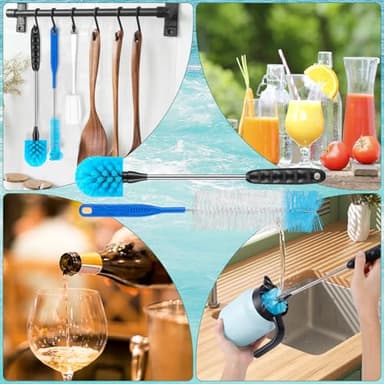 Bottle Brush Tube Cleaning Lab Set with Long Handle，for Cleaning Beer Bottles, Wine Bottles,Bong，Straw Cleaner ，Crevice Cleaning，Straw Cleaner，Baby Bottle - Image 7