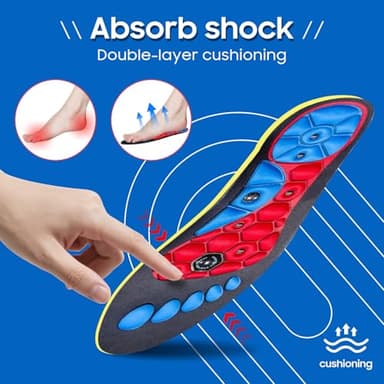 Orthopedic Acupressure Insoles, Reflexology Massage Insoles for Pain Relief, Comfortable Support for Daily Use, Comfortable Foot Support for Men and Women (Red Black, M:9-11) - Image 5