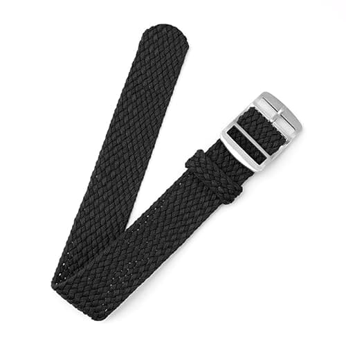BARAK WATCHES Canvas Nylon Watch Straps, Nylon Braided Watch Band, Replacement Watchband Hook and Loop Straps (16mm,18mm,20mm,22mm) For Men Women (Black, 22mm) - Image 1