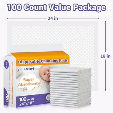 100 Pack Disposable Changing Pads for Baby [24" x 18"] Super Absorbency Disposable Underpads Large Bed Pads Absorbent Fluff Protective Table Pads Disposable Diaper Changing Pads, Leakproof - Image 7