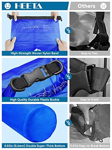 HEETA Dry Bag Waterproof for Women Men, Roll Top Lightweight Dry Storage Bag Backpack with Phone Case for Travel Swimming Boating Kayaking Paddle Board Camping Beach Accessories (Navy Blue, 30L) - Image 4