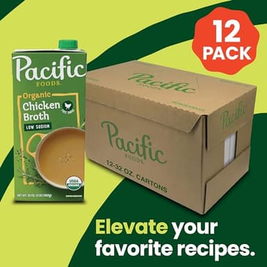 Pacific Foods Low Sodium Organic Free Range Chicken Broth, 32 oz Carton (Case of 12) - Image 3
