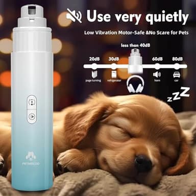 Dog Nail Grinder & Upgrade Professional with 3-Speed Adjustment Super-Quiet and Low-Vibration Pet Nail Trimmers with Forward and Reverse Functions - Safe Pause Button Wireless Type-C Charging（Green） - Image 3