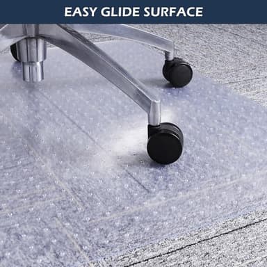Chair Mat for Carpet, SALLOUS 46" x 60" Office Chair Mat for Carpeted Floors, Heavy Duty Vinyl Floor Mat with Grips, Floor Protector Computer Desk Mat for Home Office (Clear, Rectangular) - Image 6