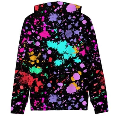uideazone Hoodies for Teen Boys 3D Print Inkjet Graphic Sweatshirts Novelty Colorful Hooded Sweatshirt Lightweight Fleece Casual Long Sleeve Jacket with Pocket - Image 2