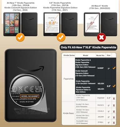 MoKo Case for 7"/6.8" Kindle Paperwhite(12th/11th Gen-2024/2021) and Kindle Paperwhite Signature Edition,Slim PU Shell Cover Case with Auto-Wake/Sleep for Kindle Paperwhite 2024, Blue Starry Sky - Image 2