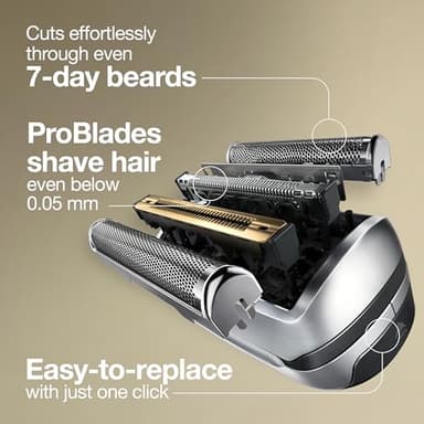 Braun Electric Shaver Head Replacement Part 94M, Compatible with Series 9 Pro and Series 9 Electric Razors for Men, Silver - Image 4
