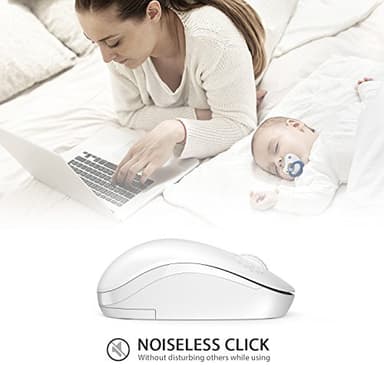 Seenda Wireless Mouse, 2.4G Noiseless Computer Mouse for PC, Tablet, Laptop - Pure White - Image 2