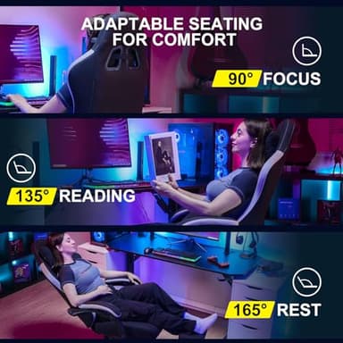 GTPLAYER Gaming Chair, Computer Office Chair with Pocket Spring Cushion, Linkage Armrests and Footrest, High Back Ergonomic Computer Chair with Lumbar Support Task Chair with Footrest - Image 5