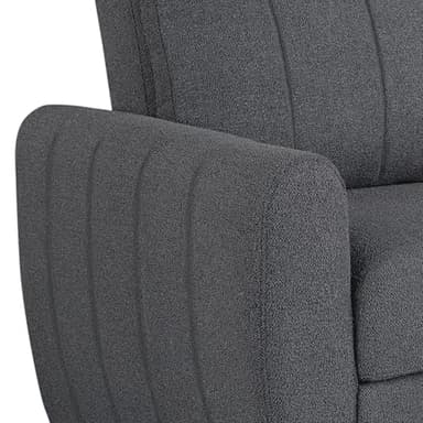 Serta Galway 66.5" Convertible Sleeper Loveseat, Full Size, Dreamcoil Comfort, FingerGuard Pinch Point Protection, Boucle Fabric, Charcoal - Image 11