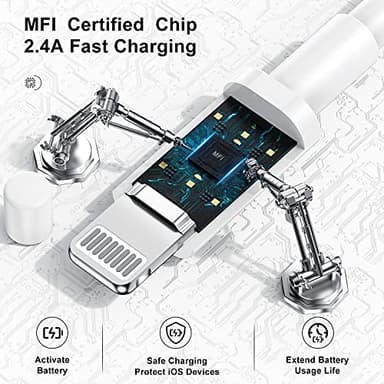 10ft iPhone Charger, [Apple Certified] Long Apple Charging Cord,10 Feet Original Lightning to USB Cable,10 Foot iPhone Charging Cable for iPhone 14 Pro Max/14/13 Pro/12 Mini/11/XS/XR/8/7/6S/5/SE,iPad - Image 3