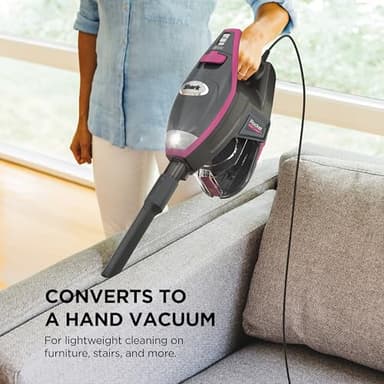 Shark HV371 Rocket Pro DLX Corded Stick, Removable Hand Vacuum, Advanced Swivel Steering, XL Cup, Crevice Tool, Upholstery Tool & Anti-Allergen Dust Brush, Fuchsia, Capacity - Image 4