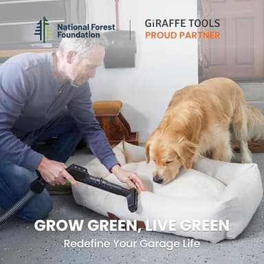 Giraffe Tools Grandstorm Wall-Mounted Vacuum Cleaner with 30 FT Retractable Hose, Wet Dry Vacuum Cleaner with 6 Nozzles for Car Detailing Remote Control, Grey - Image 2