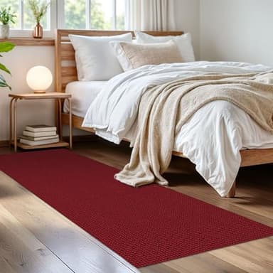 IOHOUZE Christmas Runner Rug 2x6 Ft Black Red Woven Runners for Hallways Washable Kitchen Rug Non Slip Braided Entryway Runner Rugs Floor Carpet Runners for Indoor Foyer Bedroom Laundry - Image 8