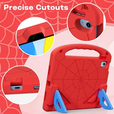 LKOOZO Kids Case for iPad (A16) 11th Generation 11 inch 2025 / iPad 10th Generation 10.9 inch 2022, Shockproof Cover with Built-in Screen Protector and Stand, Red - Image 5