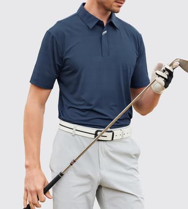 Damipow Premium Golf Shirts for Men Dry Fit Performance Polo Short Sleeve Collared Shirt - Image 5