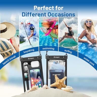 [Up to 10"] Large Waterproof Phone Pouch Bag - 2 Pack Waterproof Phone Case for iPhone 17 16 15 14 Pro Max Galaxy S25 S24 Ultra, IPX8 Cellphone Water Protector Pouch Beach Essentials Travel Must Haves - Image 8