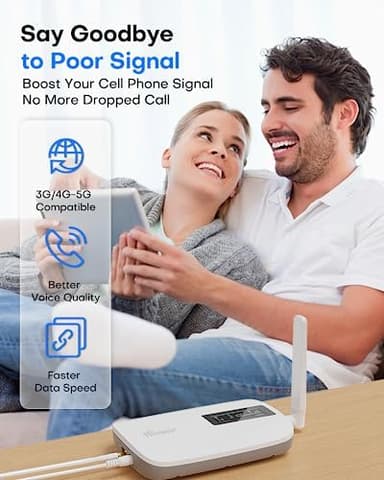 Cell Phone Signal Booster for Home up to 3000 Sq.Ft | Boost 4G 5G Cellular Signal Amplifier 65dB for T-Mobile, AT&T Verizon All U.S Carriers with 2 Indoor Antennas Band 12/17/13/5/25/2/4 - Image 4