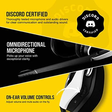 CORSAIR VOID RGB ELITE Wireless Gaming Headset – 7.1 Surround Sound – Omni-Directional Microphone – Microfiber Mesh Earpads – Up to 40ft Range – iCUE Compatible – PC, Mac, PS5, PS4 – White - Image 6