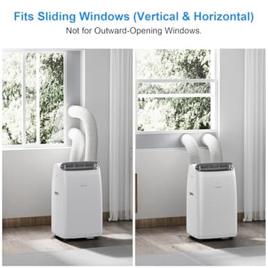 Gasbye Dual Hose Portable Air Conditioner, [2025 Upgraded] Full DC Inverter Compressor, Energy-Saving 13.6 CEER, Low Noise (45dB), Cools Room up to 500 Sq.Ft., Backlit Remote Control, 14,000BTU, White - Image 6