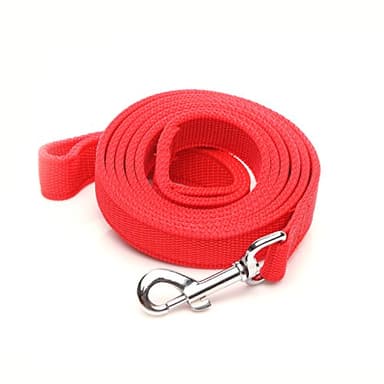 Strong Nylon Dog Leash with 2-Layer, 4 FT/ 6 FT/ 7FT Long, 1 Inch Wide for Medium Large Dogs (Red, 1'' x 2 FT) - Image 1