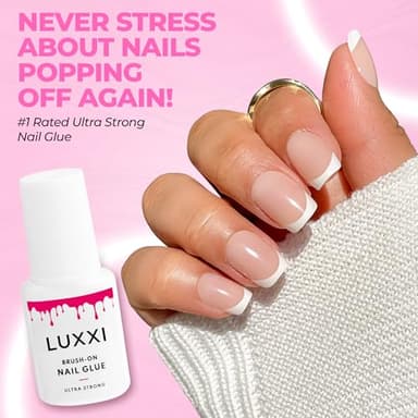 LUXXI Super Strong Brush On Nail Glue for Press On Nails | Best Extra Strength Nail Glue for Long Lasting Extended Wear for Press-Ons, Nail Tips & Acrylic Nails - Image 6