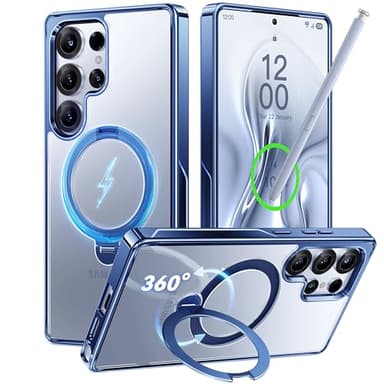 CASEKOO Magnetic 360 Stand & Polish Titanium Blue for Samsung Galaxy S25 Ultra Case, 16FT Military Protection, Fit for MagSafe, Protective Slim S25 Ultra Case with Kickstand Ring 6.9" - Image 9