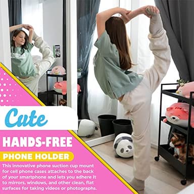 OCTOBUDDY Classic - Silicone Suction Phone Case Adhesive Mount - Hands-Free, Strong Grip Holder for Selfies and Videos - iPhone and Android Compatible - 2.25″ x 3.25″, Chalk Pink - Image 4