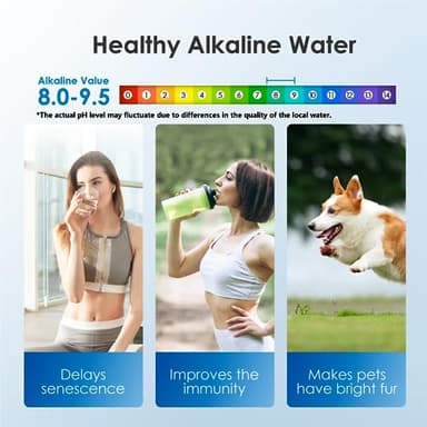Waterdrop Slim Alkaline Water Filter Dispenser, Large 35-Cup, Up to PH 9.5, Healthy, Clean & Toxin-Free Mineralized Alkaline Water, 100-Gallon, BPA Free, Black (1 Filter Included) - Image 2