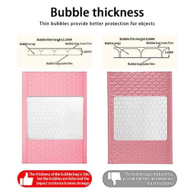 packbabol Bubble Mailers, 6x9 Inch Padded Bubble Mailers Pack of 50 Bubble Envelopes Opaque Self Seal Adhesive Waterproof Bags for Shipping and Packaging (Pink, 6x9-50) - Image 3