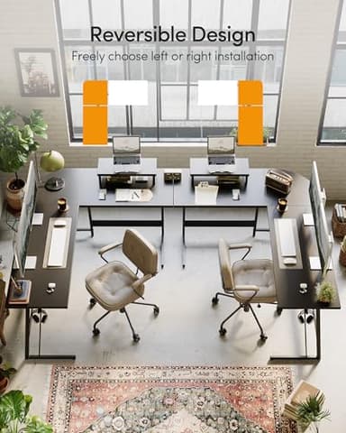 CubiCubi L Shaped Gaming Desk Computer Office Desk, 47 inch Corner Desk with Large Monitor Stand for Home Office Study Writing Workstation, Black - Image 4