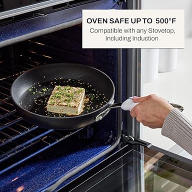 All-Clad HA1 Hard Anodized Nonstick Pots and Pans Set Non Stick Cookware Sets, Oven Broiler Safe 500F, Black - Image 7