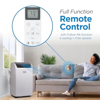 BLACK+DECKER Smart Portable Air Conditioner, 14,000 BTU (10,200 BTU SACC) for Rooms up to 700 Sq. Ft., Smart Portable AC with Follow Me Remote and Window Kit, BPACT14WT, White - Image 4